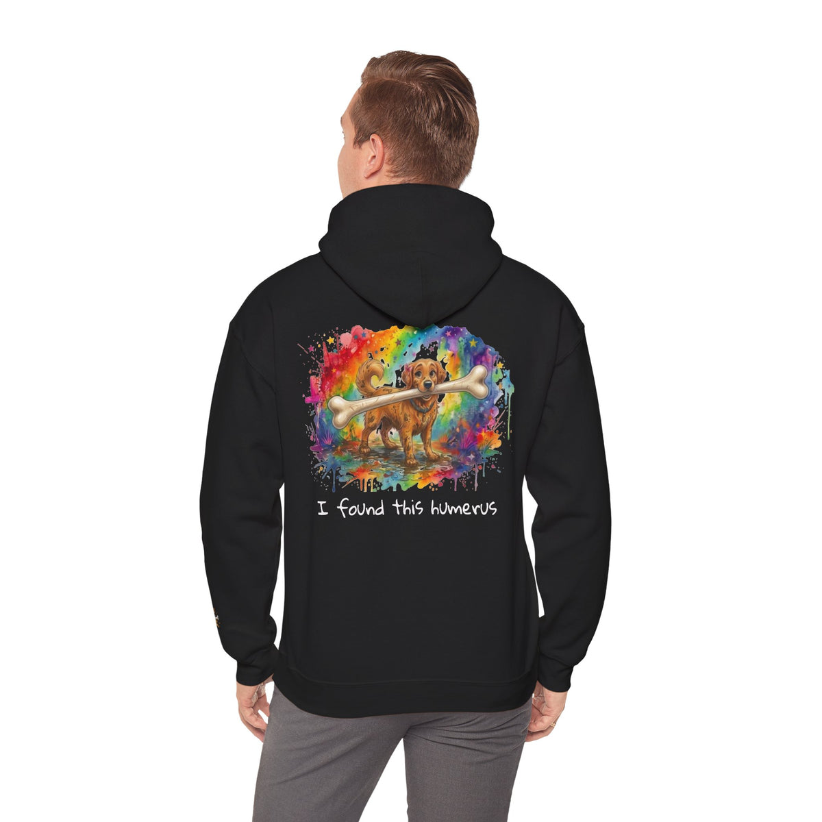 I Found This Humerus Colorful Dog Hoodie Front & Back