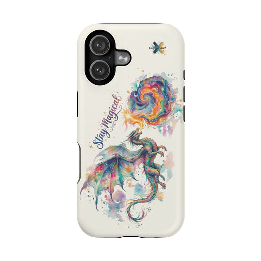 Stay Magical, Colorful Fantasy Dragon iPhone and Samsung Phone Case