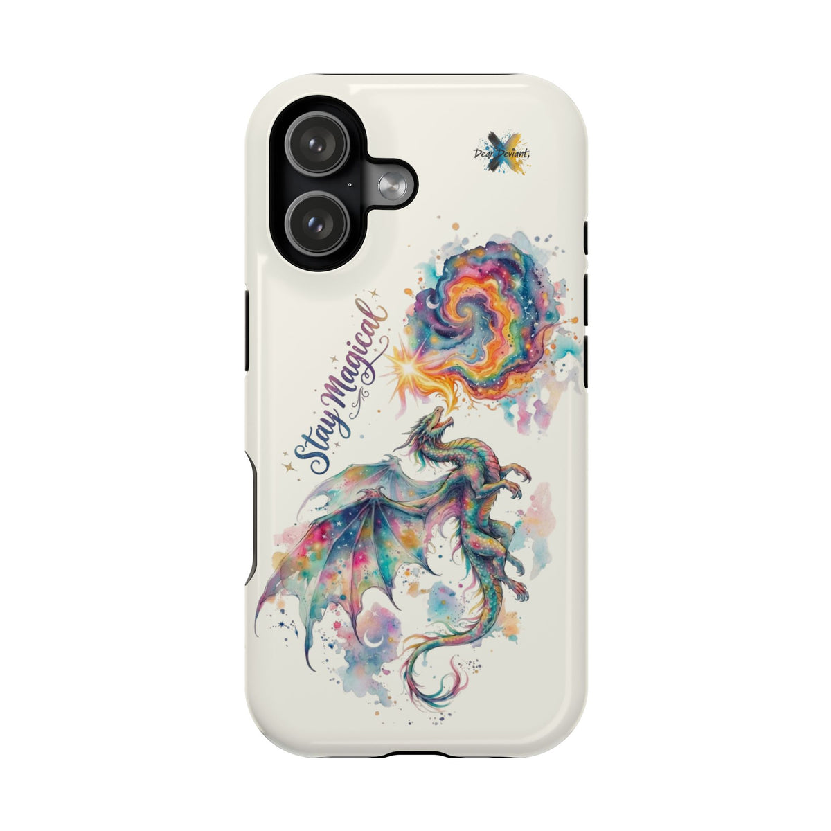 Stay Magical, Colorful Fantasy Dragon iPhone and Samsung Phone Case