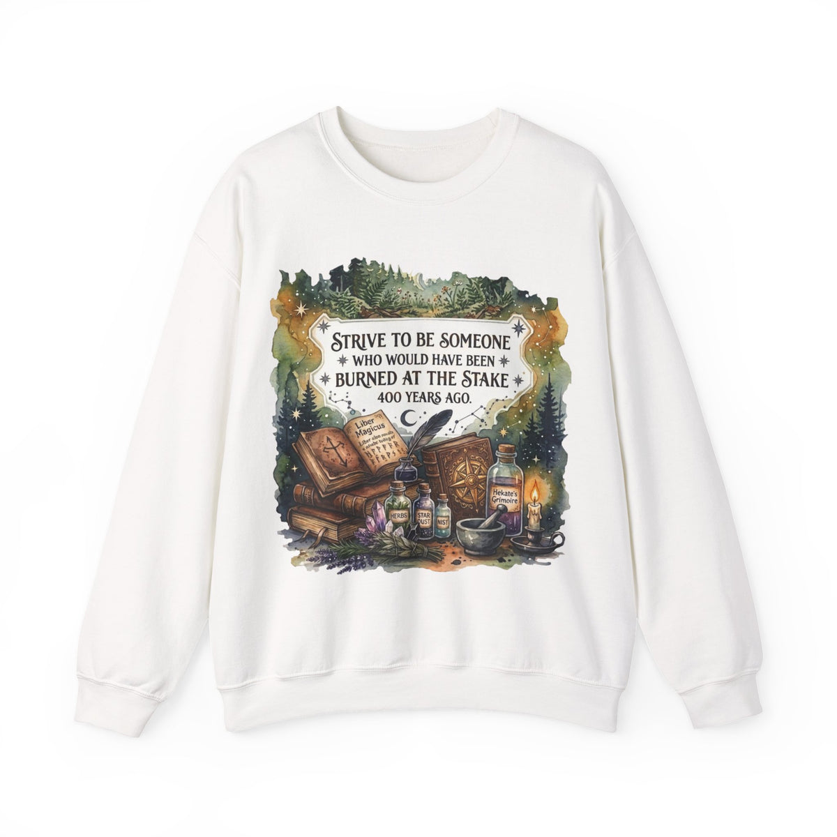 Strive to Be Someone Who Burned at the Stake, Dark Humor Witchy Vibes Sweatshirt