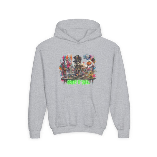 Creep It Real, Happy Skeleton Kids Hoodie