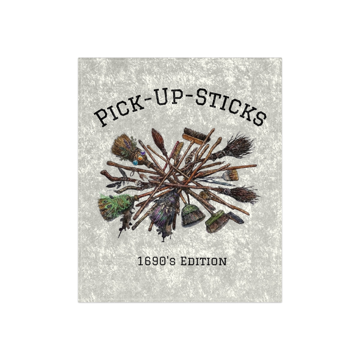 1690's Pick-Up-Sticks, Salem Witch's Brooms Velvet Blanket