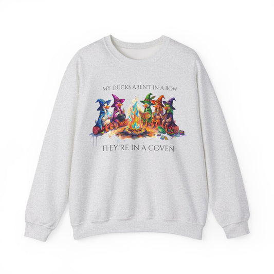 My Ducks Aren't in a Row, They're in a Coven, Colorful Magical Witchy Sweatshirt