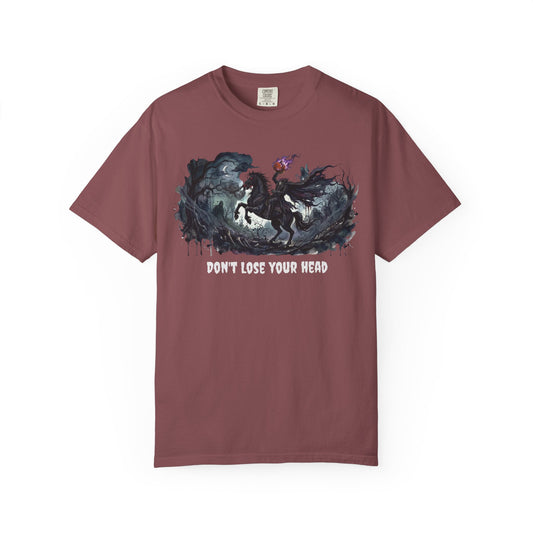 Don't Lose Your Head, Sleepy Hollow Headless Horseman Adult T-Shirt