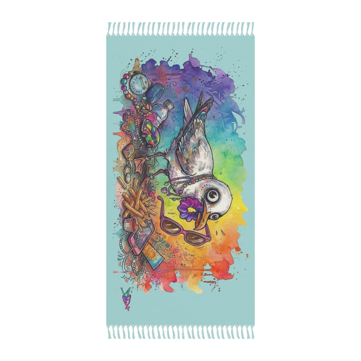 In my Defense, I was Left Unsupervised - Funny Colorful Seagull Beach Towel