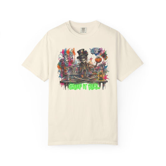 Creep It Real, Happy Skeleton Adult T-Shirt