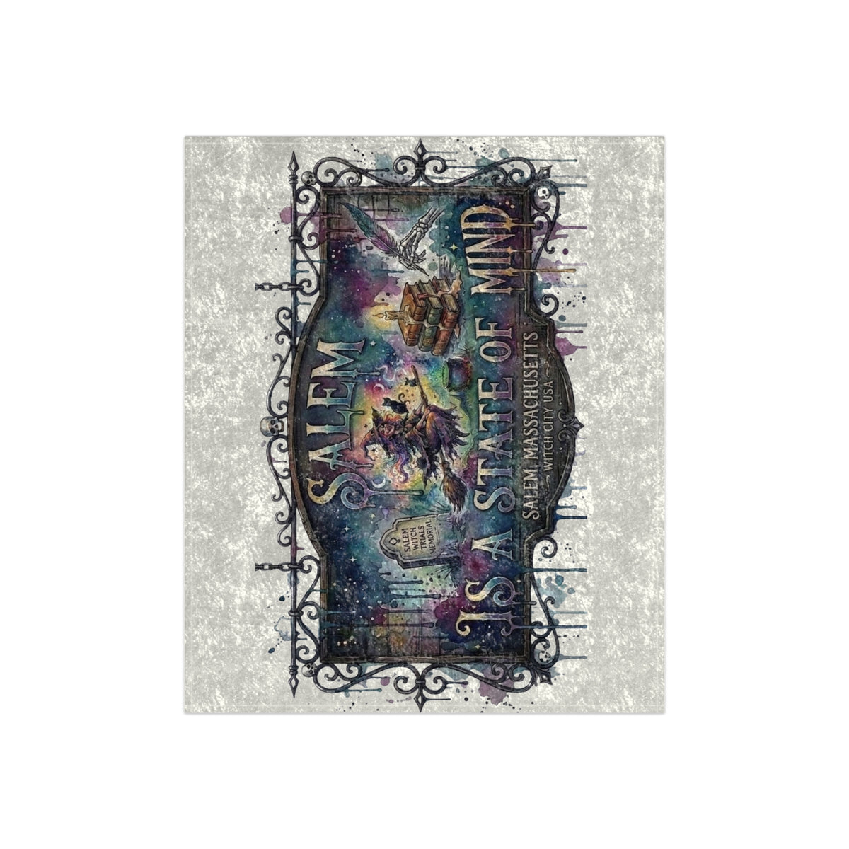 Salem Is a State of Mind,  Witchy Vibes Salem, Mass. Elegant Crushed Velvet Blanket