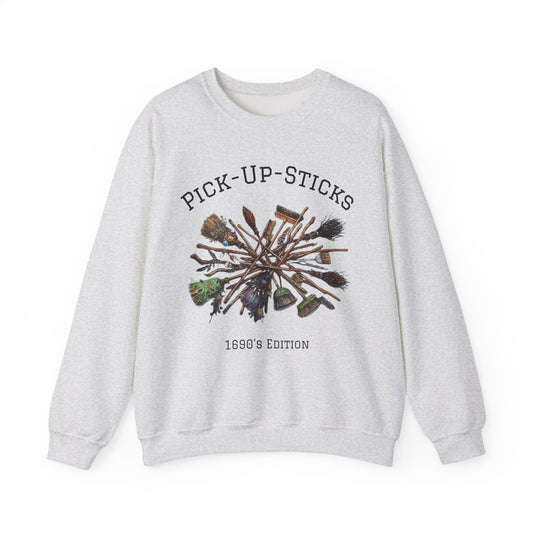 1690's Pick-Up-Sticks, Salem Witch's Brooms Sweatshirt