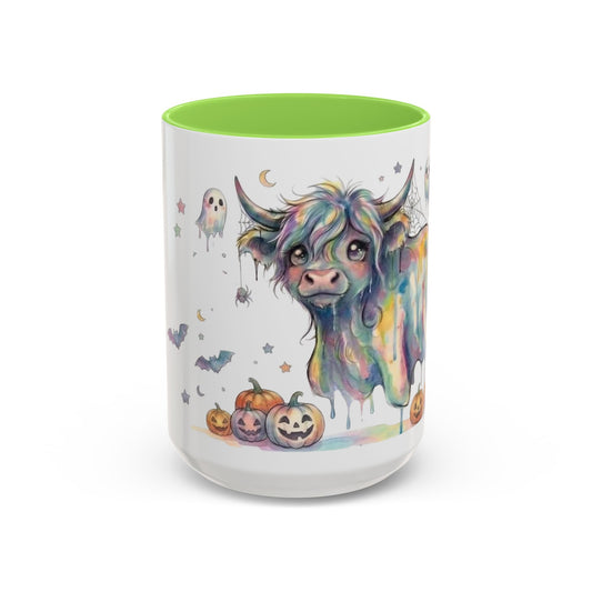 Moo Boo Highland Cow Ghost Halloween Mug