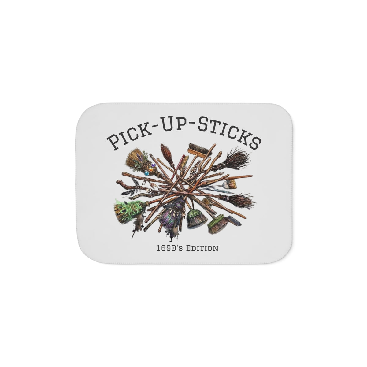 1690's Pick-Up-Sticks, Salem Witch's Brooms Sherpa Blanket