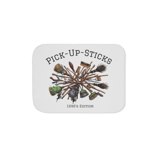 1690's Pick-Up-Sticks, Salem Witch's Brooms Sherpa Blanket