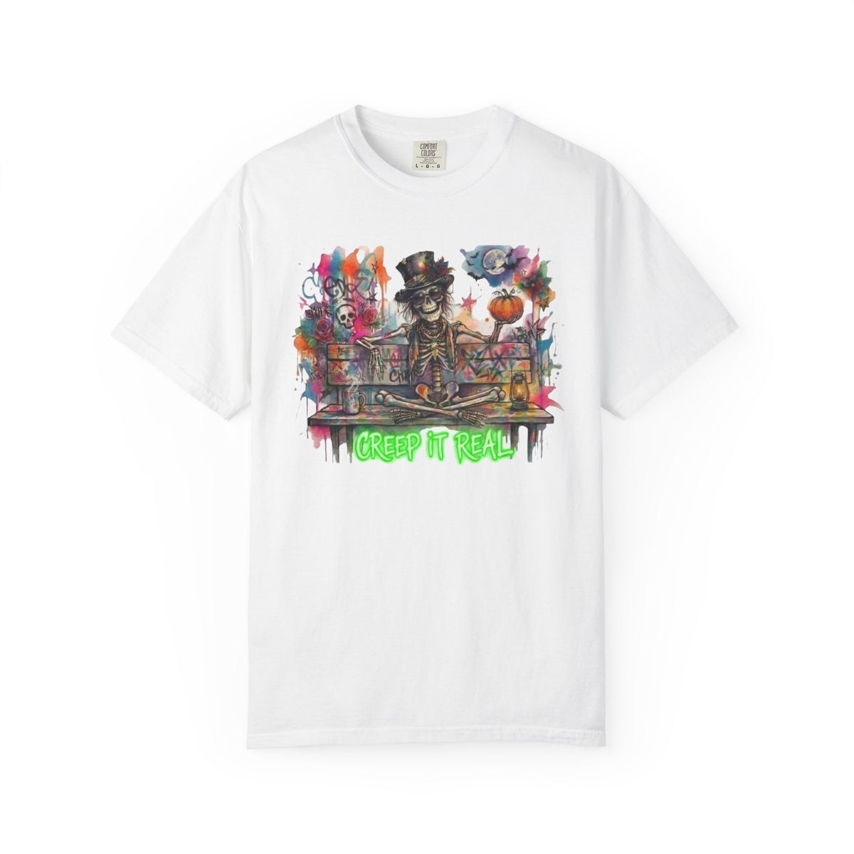 Creep It Real, Happy Skeleton Adult T-Shirt