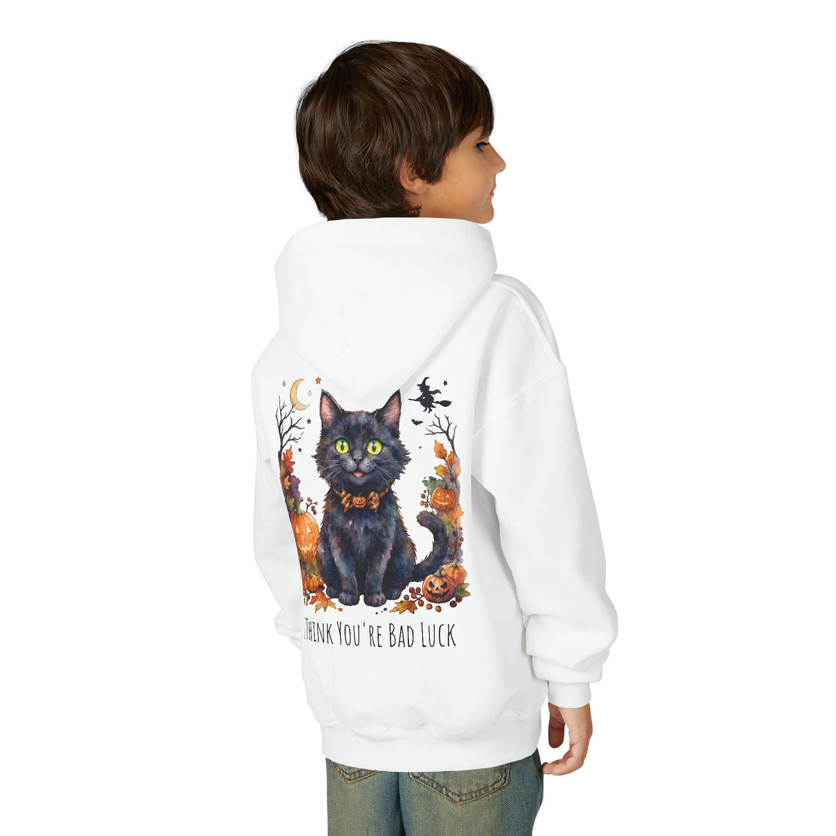 I Think You're Bad Luck, Black Cat Kid's Halloween Hoodie
