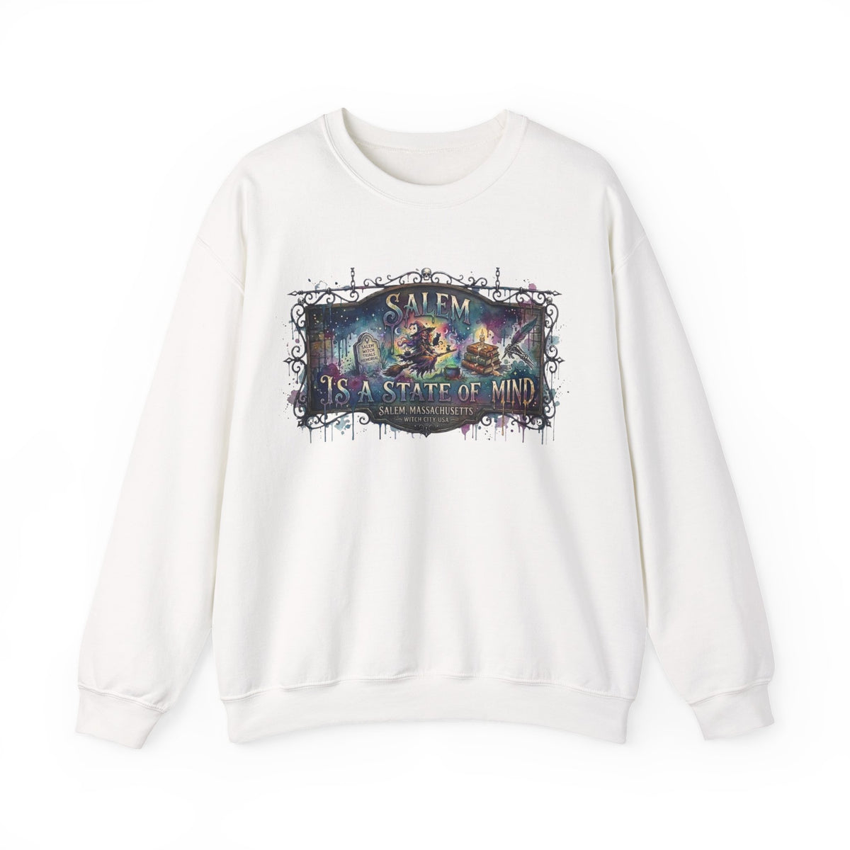 Salem is a State of Mind, Witchy Vibes Salem, Mass. Sweatshirt with Back Design