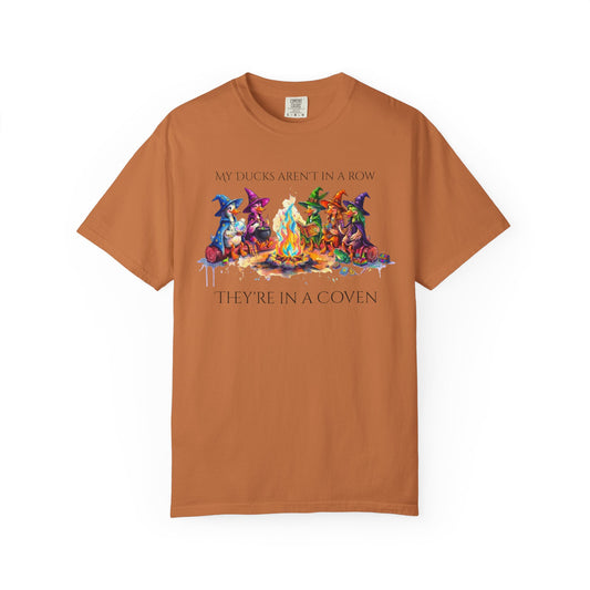 My Ducks Aren't in a Row, They're in a Coven, Colorful Magical Witchy T-Shirt
